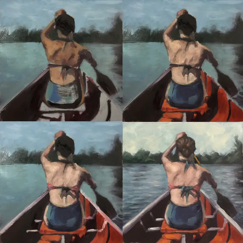 How To Start Oil Painting Without Getting Discouraged - The Lake progression