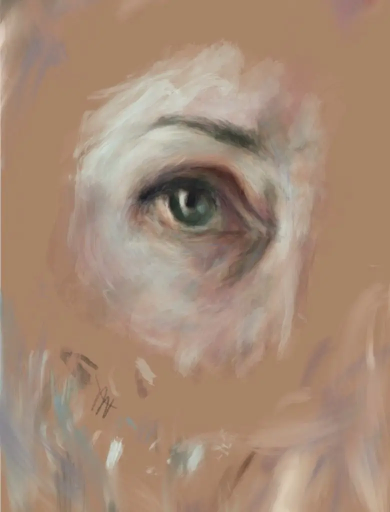 Learning How To Do Fine Art Painting Using Procreate And ArtRage – example painting an eye study in Procreate on the iPad Pro