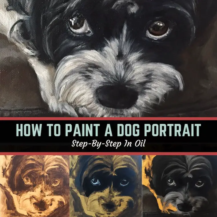 How to paint a dog portrait step-by-step in oil