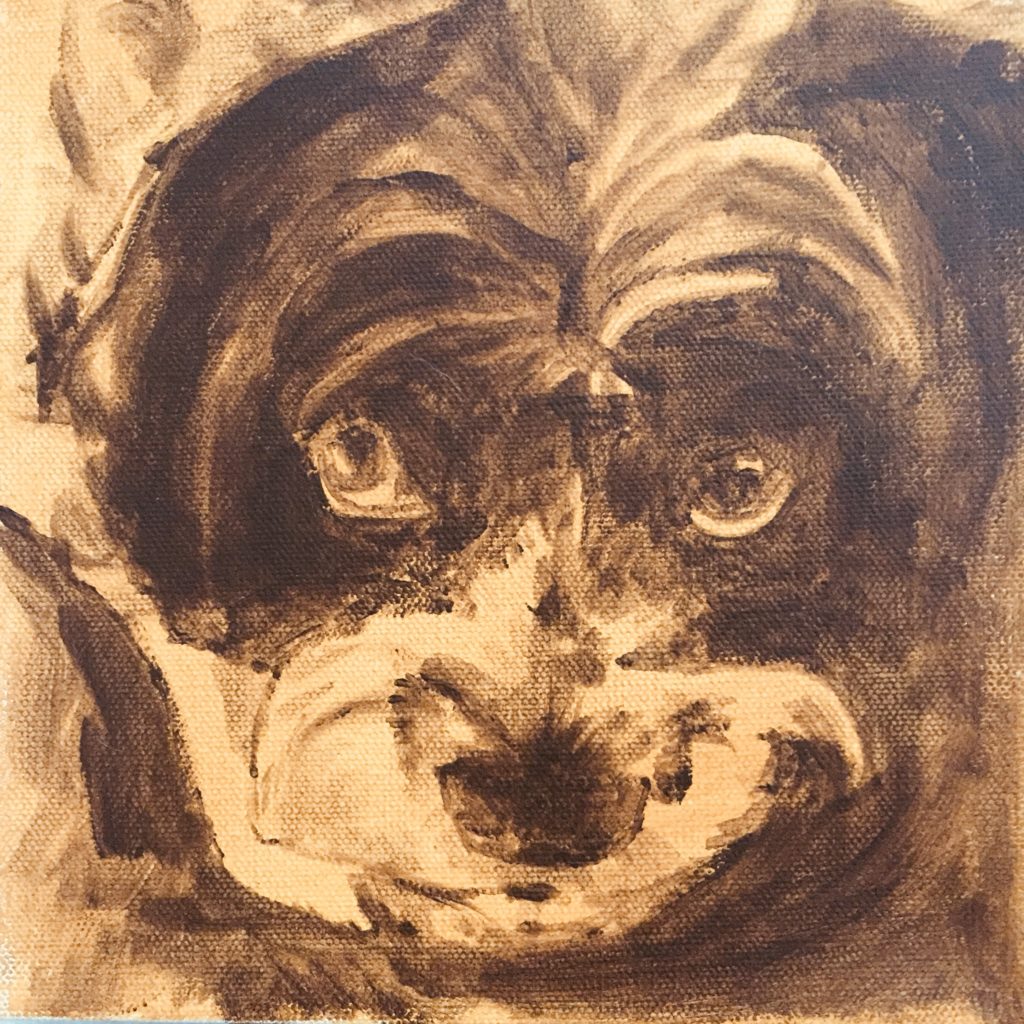Paint a dog portrait step-by-step, step 2