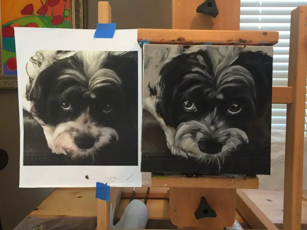 Paint a dog portrait step-by-step, step 7